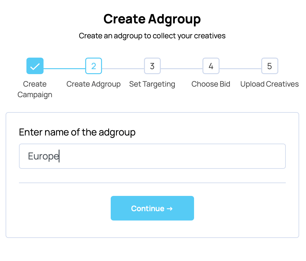 Create ad group