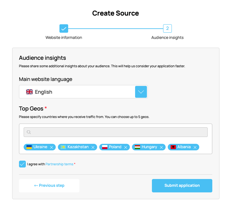 Specify your target GEO