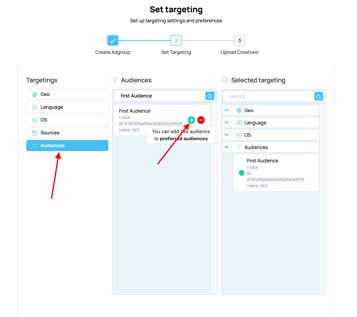 Ad Group set targeting