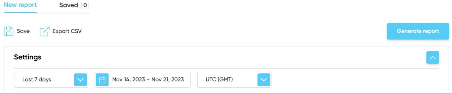 generate report button