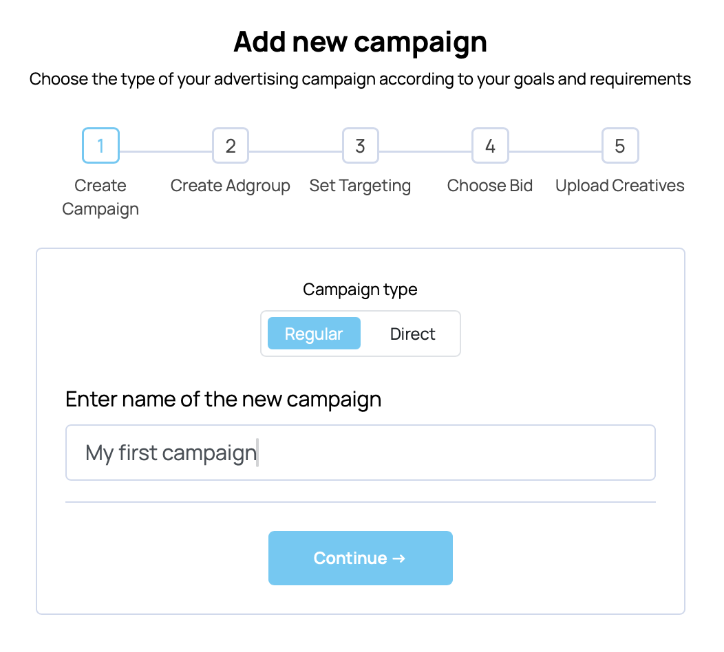 Add new campaign