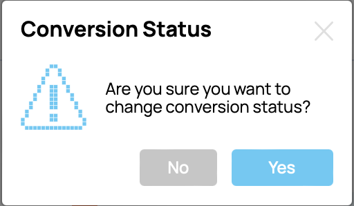 Changing conversion status