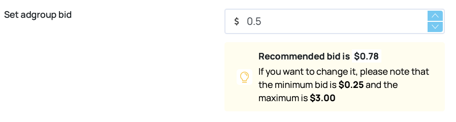 Recommended bid