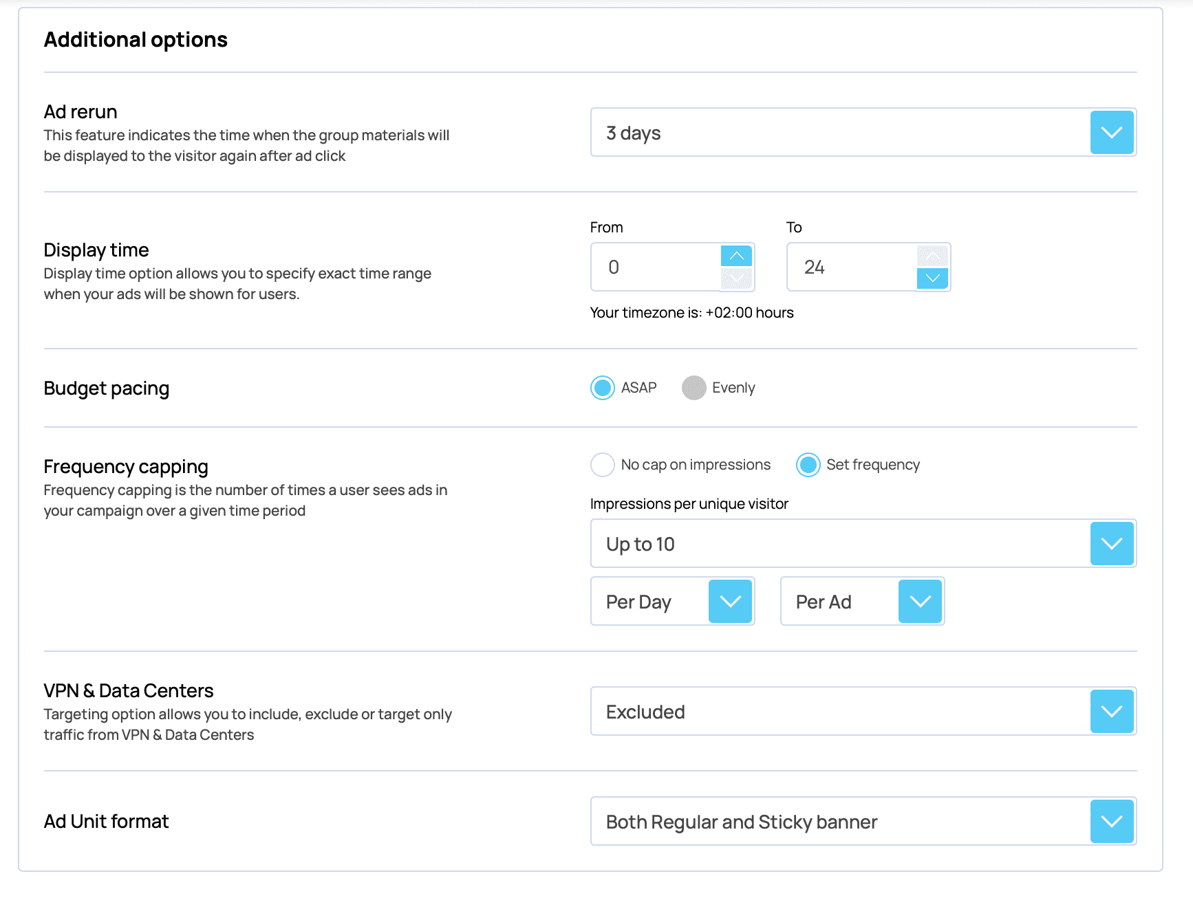 group target additional options