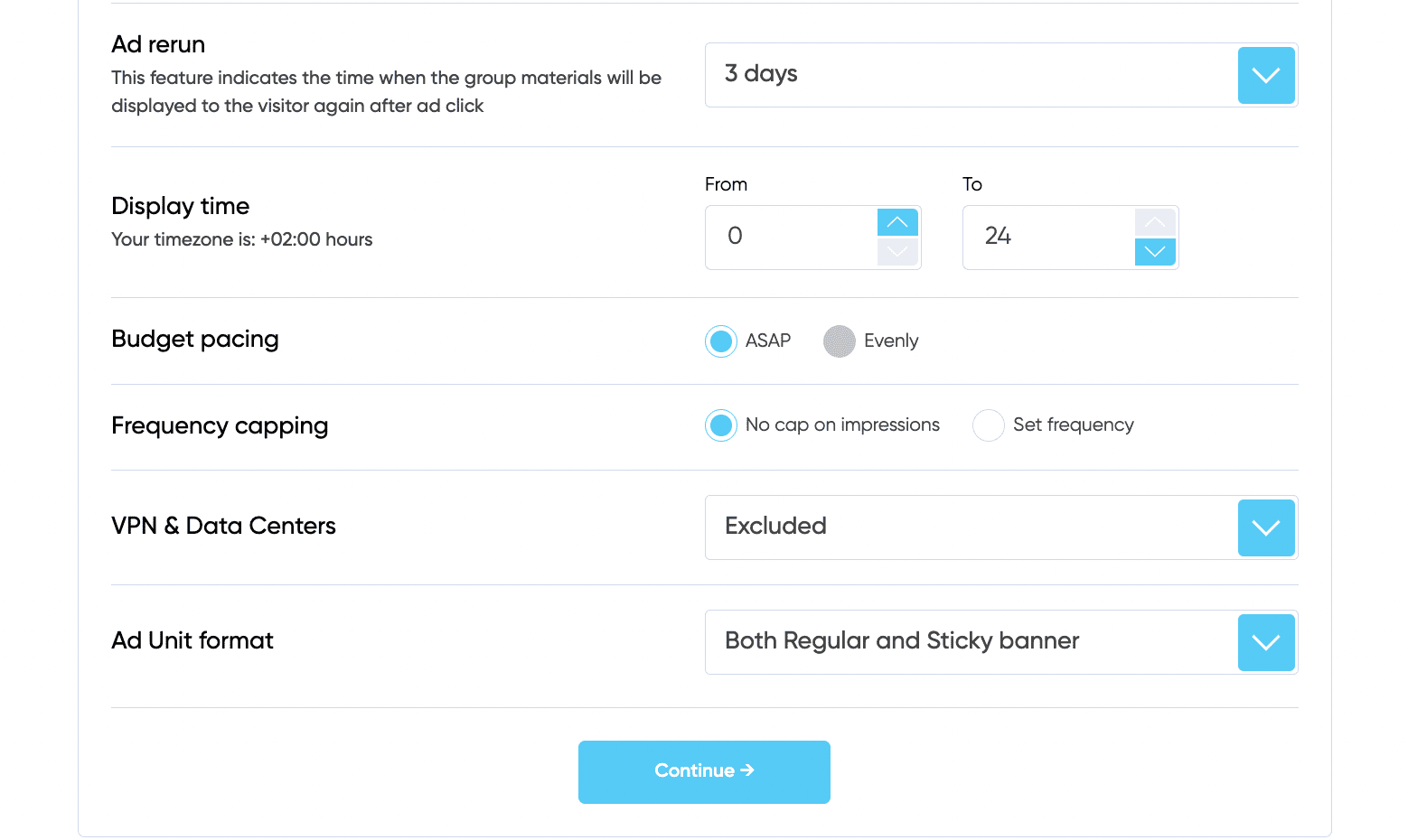 targeting additional options