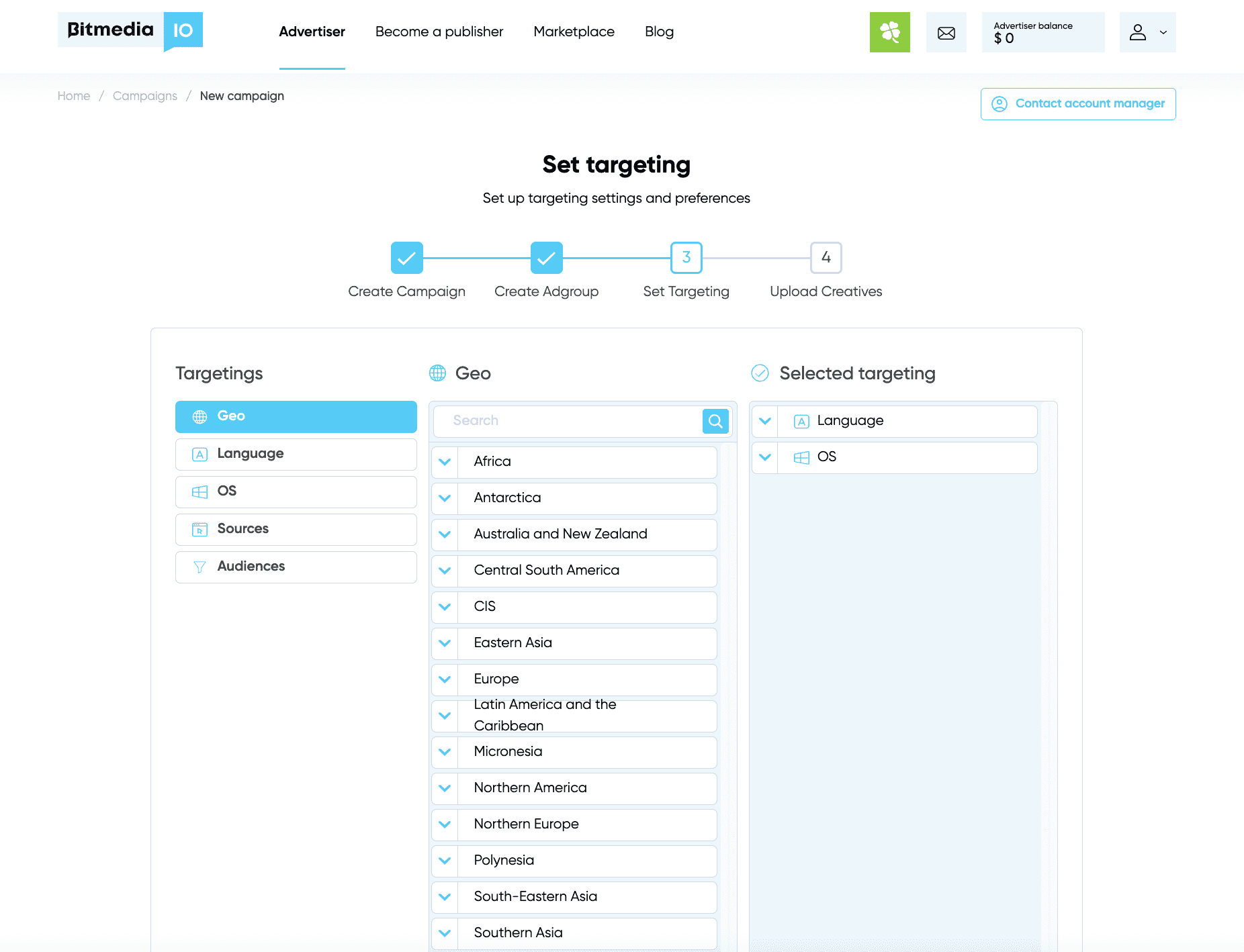 creating campaign targeting