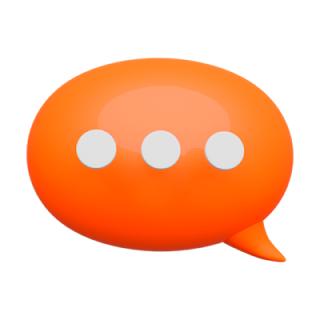Orange speech bubble icon