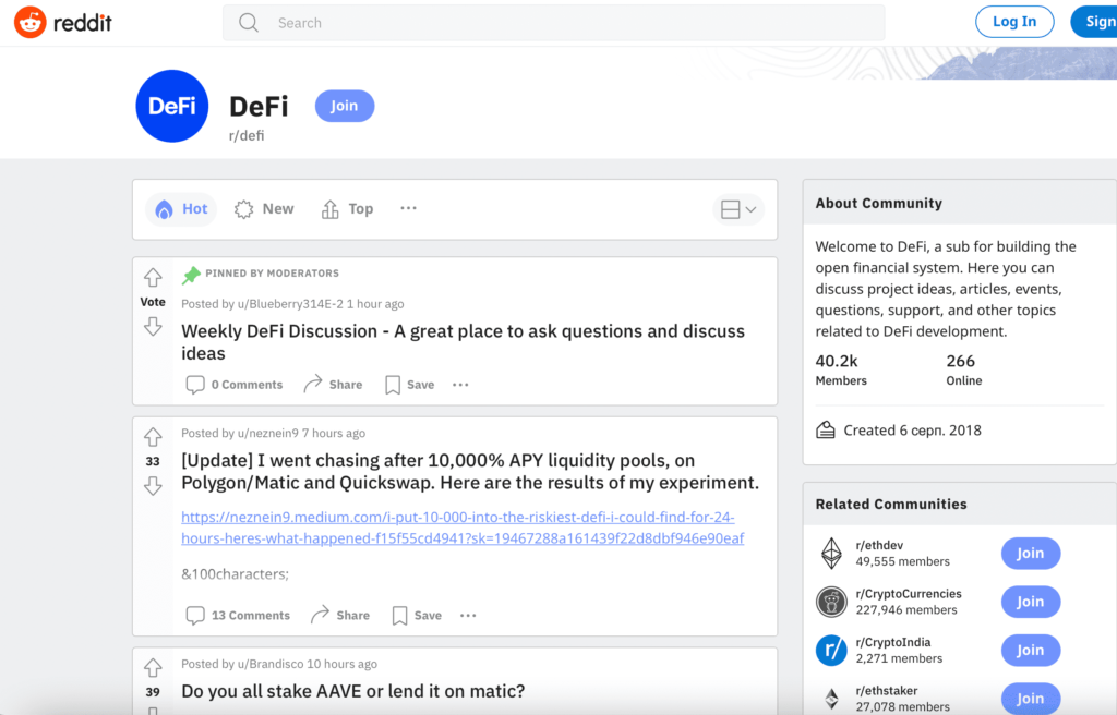 defi marketing on reddit