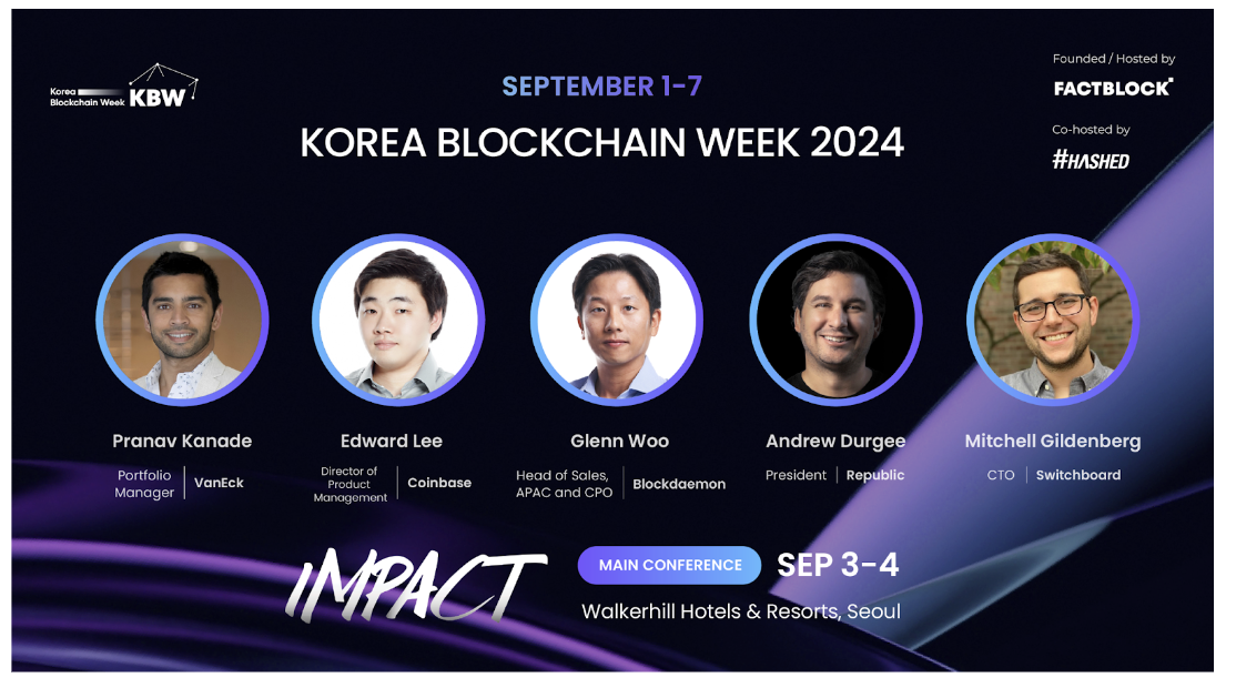 Korea Blockchain Week 2024 Bolsters Its Flagship IMPACT Conference With the Inaugural Institutional Stage