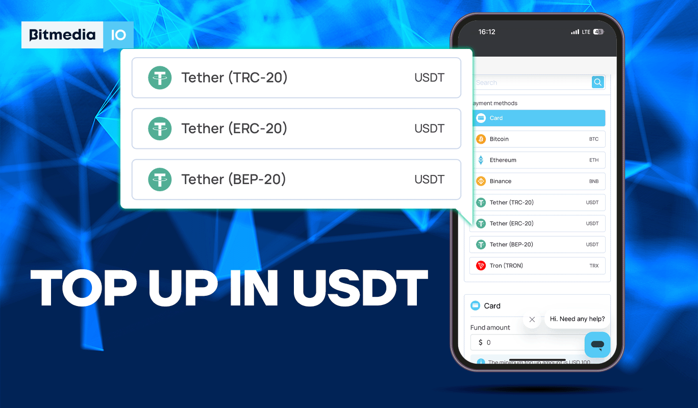 Top up the Advertiser’s Balance with USDT (Tether)