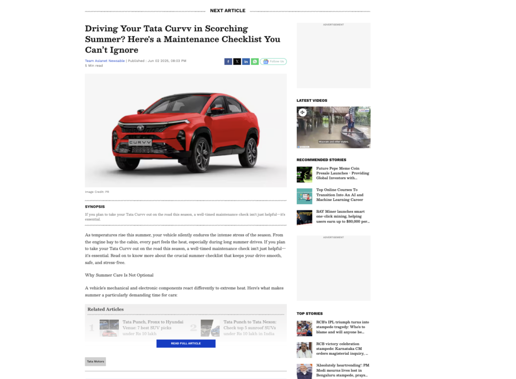 An example of bad advertising is when the article text is covered by an excessive number of banner ads