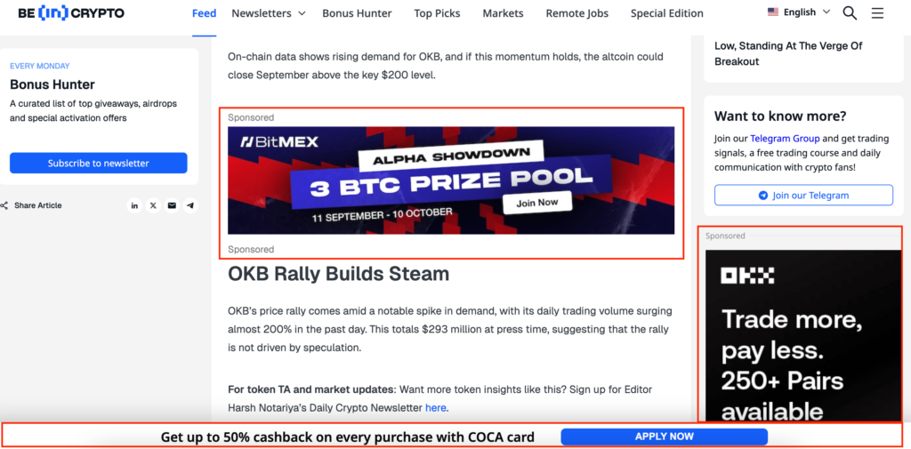 Example of a skyscraper banner ad. 