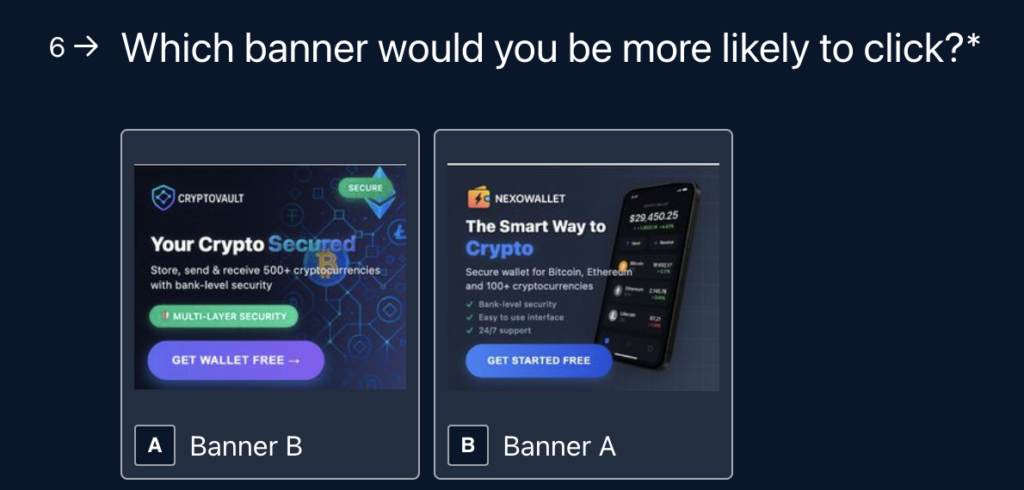 Examples of banners for crypto wallets