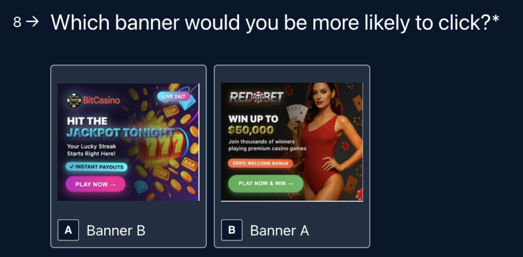 Examples of banners for crypto gambling