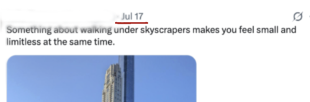 In both accounts, nearly identical posts appeared within the same one-week period.