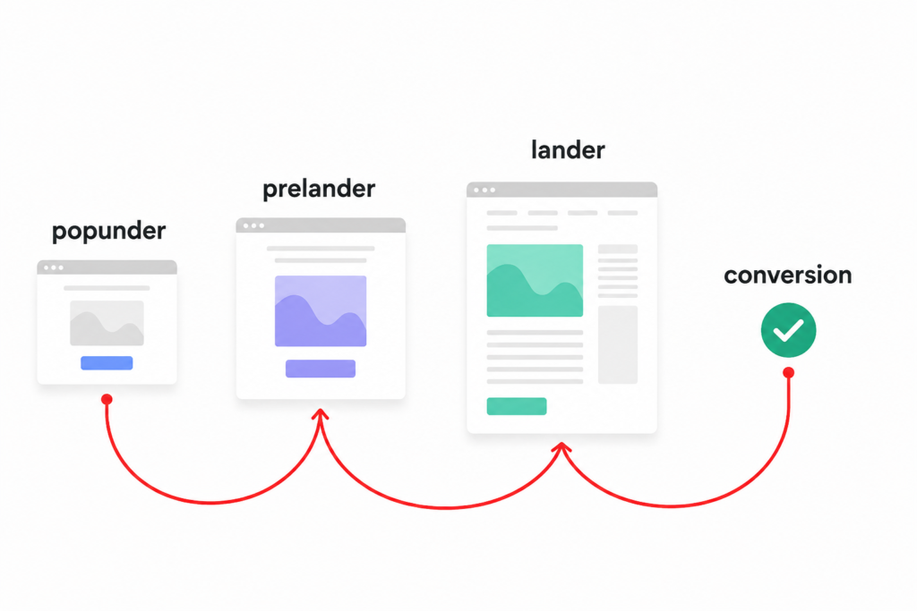 Pop-under campaign funnel
