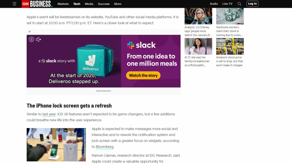 Example of a Slack banner ad campaign on CNN,  Source: CNN