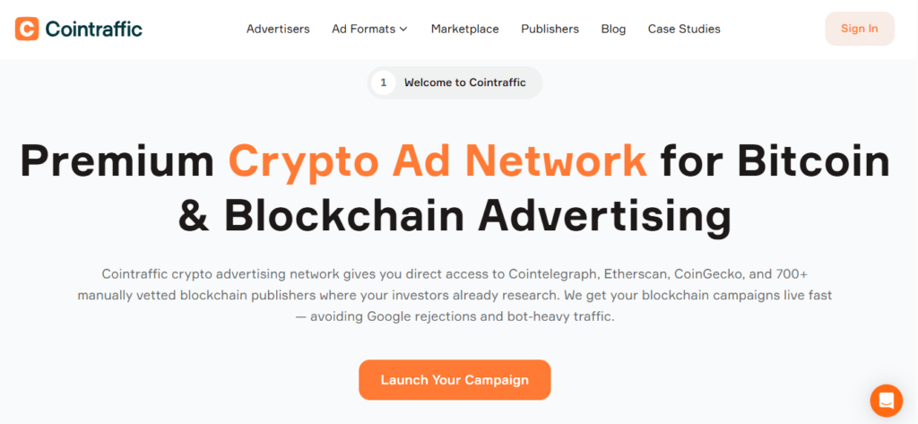 Cointraffic homepage, Source: Cointraffic