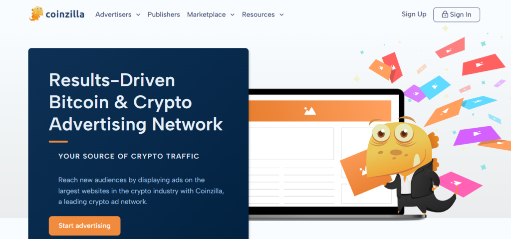 Coinzilla homepage, Source: Coinzilla